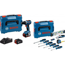 BOSCH GSR 18V-65 PROFESSIONAL Perceuse-visseuse, Ensemble d'outils de 19 pieces 0615A5007K