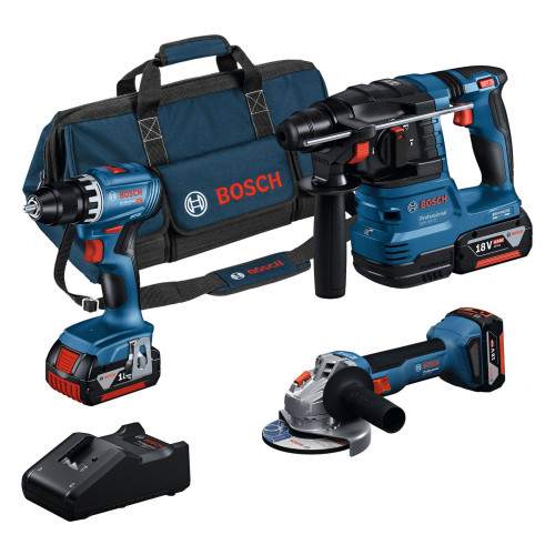 BOSCH GSR+GWS+GBH+3× 4,0Ah+GAL 18V-40 PROFESSIONAL Set de 3 outils 18 V 0615A5007L