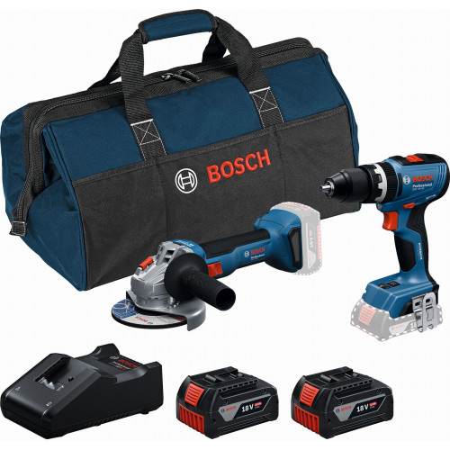 BOSCH PROFESSIONAL GSB 18V-65 +GWS 18V-8+ (2xGBA 4.0Ah+GAL 18V-40+sac a outils) 0615A5008Z