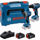 BOSCH PROFESSIONAL Set de 2 outils 18 V : GSR + GDR + 2x GBA 5.0 Ah +GAL 18V-40 0615A50090