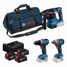 BOSCH GSR+GDX+GBH+3x5,0Ah+GAL 12V/18V-80 Professional ensemble de 3 outils 18V 0615A50093
