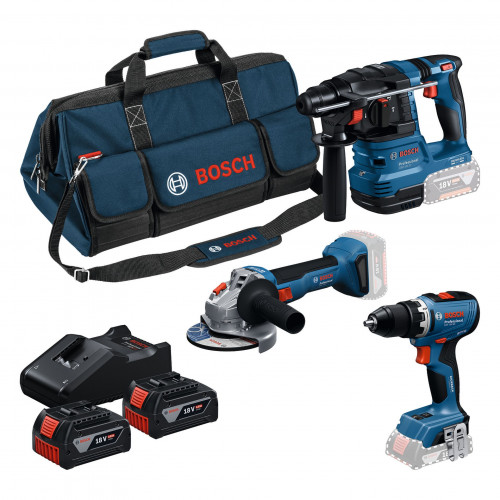 BOSCH GSR+GWS+GBH+2×GBA18V 4.0 Ah+GAL 18V-40 18V Set de 3 outils 18 V 0615A50094