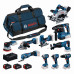 BOSCH Kit de 10 outils 18V GSB+GBH+GWS+GDR+GKS+GSA+GOP+GST+GDS+GEX+3x5,0Ah 0615A500EH