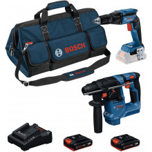 BOSCH PRO GTB 18V-45 + GBH 18V-18 + 2× 2,0 Ah + GAL 18V-20(II) + M-Bag 0615A500G7