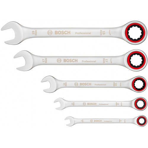 BOSCH Set de 5 clés mixtes a cliquet PROFESSIONAL Set combiné 1600A02Z3D