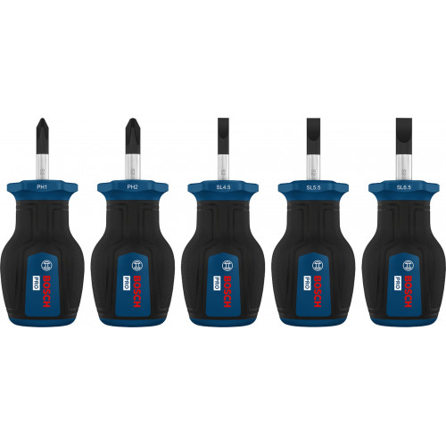 Bosch PRO Jeu de tournevis courts PH/SL, 5 pcs 1600A03HU6 Bosch PRO Jeu de tournevis courts PH/SL, 5 pcs 1600A03HU6