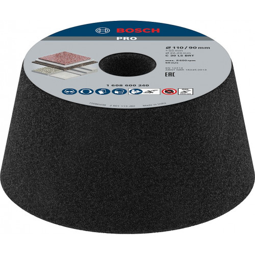 BOSCH Meule boisseau conique PRO Metal, 90 x 110 x 55 mm, G30 1608600240