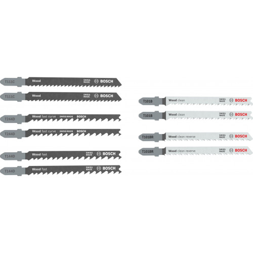 BOSCH Coffret de lames de scie sauteuse Wood, 10 pcs 2607012069 BOSCH Coffret de lames de scie sauteuse Wood, 10 pcs 2607012069