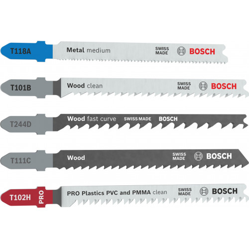 BOSCH Coffret de lames de scie sauteuse Multi Material 5 pieces 2607012075