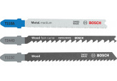 BOSCH Kit de lames de scie sauteuse Wood and Metal, 3 pieces 2607012076