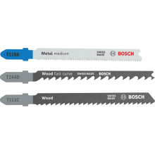 BOSCH Kit de lames de scie sauteuse Wood and Metal, 3 pieces 2607012076