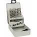 BOSCH 19 Jeu de forets a métal , HSS-G, DIN 338, 135°, cassette métal, 1–10 mm 2607018726