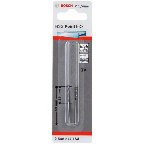 BOSCH Foret hélicoidal HSS PointTeQ 1,5 mm 2608577154