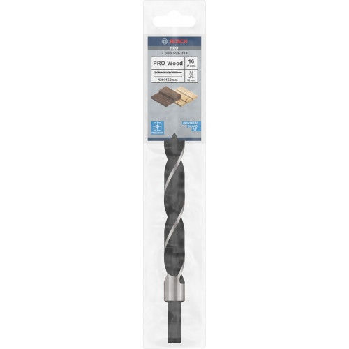 BOSCH Foret hélicoidal PRO Wood 16 x 100 x 160 mm, d 10 mm 2608596313