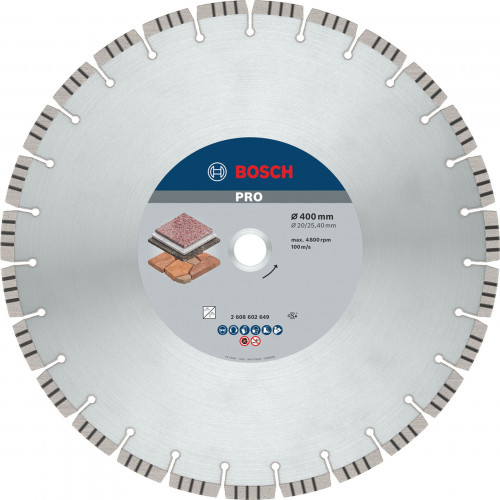 BOSCH Disque diamanté PRO Stone, 400 x 20/25,4 mm 2608602649 BOSCH Disque diamanté PRO Stone, 400 x 20/25,4 mm 2608602649