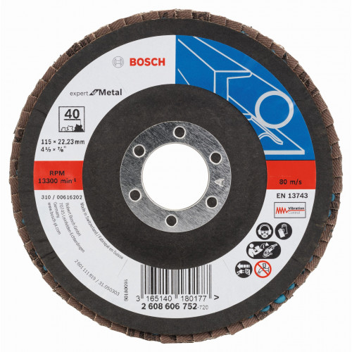 BOSCH Expert for Metal Plateau a lamelles X551, 115x22,23mm, 40, 2608606752 BOSCH Expert for Metal Plateau a lamelles X551, 115x22,23mm, 40, 2608606752