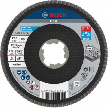 BOSCH Plateaux a lamelles X-LOCK, 115 mm, G 60, X571, Best for Metal 2608619198
