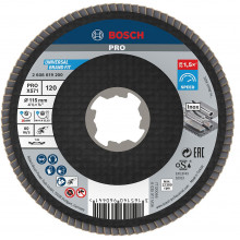 BOSCH Plateau a lamelles PRO X571, bombé, 115 mm, G120, X-Lock 2608619200