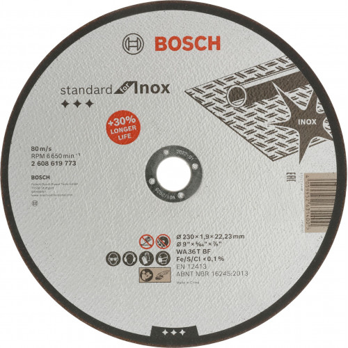 BOSCH Disque a tronçonner aggloméré PRO 230 × 1,9 × 22,23 mm 2608619773 BOSCH Disque a tronçonner aggloméré PRO 230 × 1,9 × 22,23 mm 2608619773