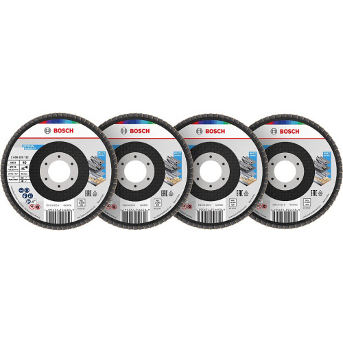 BOSCH X451 Kit de disques a lamelles, 115 x 22,23 mm, G40; 60; 80; 120, T29 2608626161