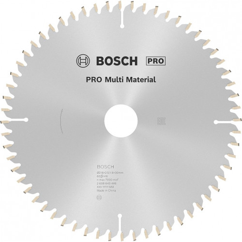 BOSCH Lame de scie circulaire PRO Multi Material, 216 × 2,5 × 30 mm, T60 2608640446