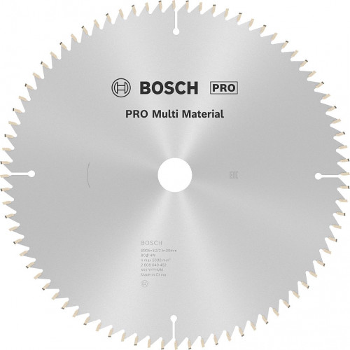 BOSCH Lame de scie circulaire PRO Multi Material, 305 × 3,2 × 30 mm, T80 2608640452