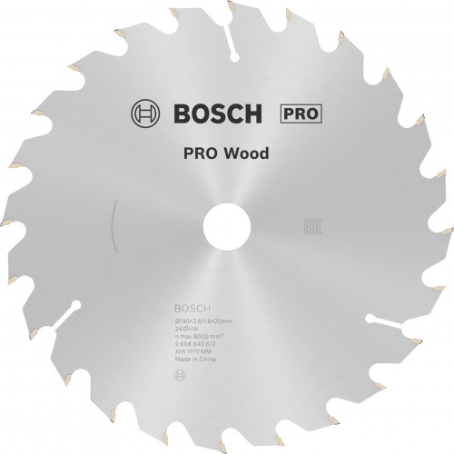 BOSCH Lame de scie circulaire PRO Wood, 190 × 2,6 × 20 mm, T24 2608640612