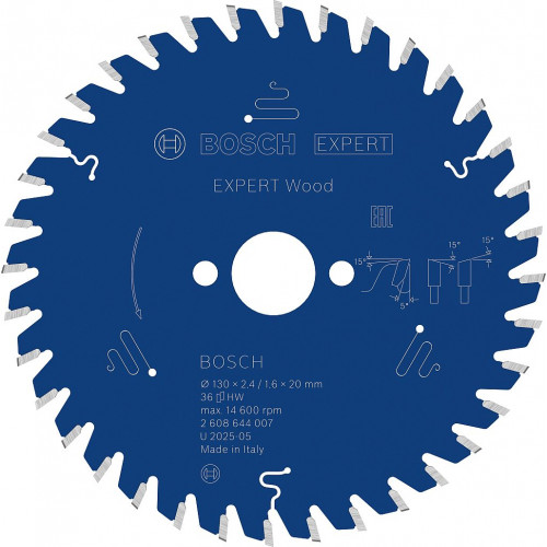 BOSCH Lame de scie circulaire Expert for Wood 130 x 20 x 2,4 mm, 36 2608644007
