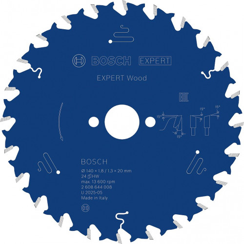 BOSCH Lame de scie circulaire EXPERT Wood, 140 x 1,8/1,3 x 20 mm, T24 2608644008