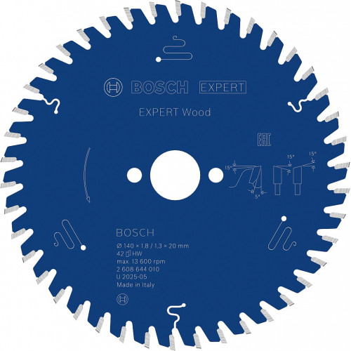 BOSCH Lame de scie circulaire Expert for Wood 140 x 20 x 1,8 mm, 42 2608644010