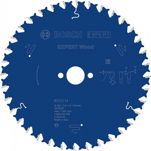 BOSCH Lame de scie circulaire Expert for Wood 165 × 2,6/1,6 × 20 mm, T36 2608644023