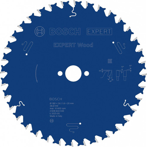 BOSCH Lame de scie circulaire Expert for Wood 180 × 2,6/1,6 × 20 mm, T36 608644030