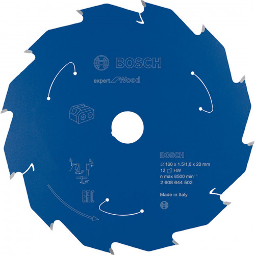 BOSCH Lame de scie circulaire Expert for Wood 160 x 1,5/1 x 20 T12 2608644502