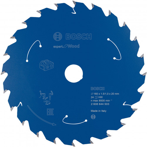 BOSCH Lame de scie circulaire Expert for Wood 160 x 1,5/1 x 20 T24 2608644503