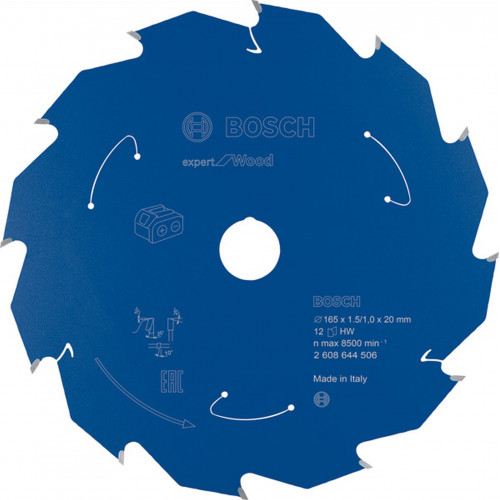 BOSCH Lame de scie circulaire Expert for Wood 165 x 1,5/1 x 20 T12 2608644506