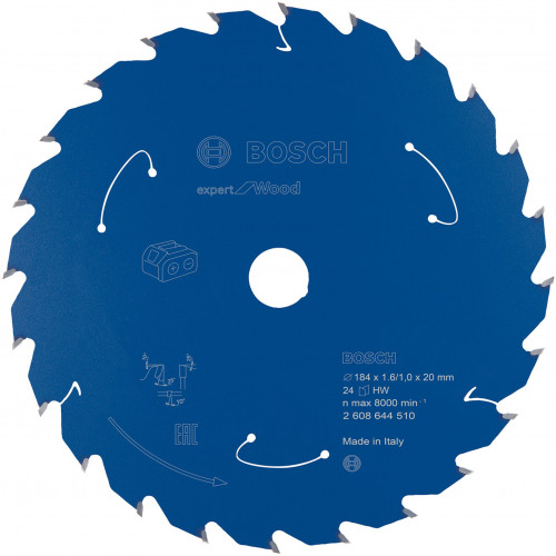 BOSCH Lame de scie circulaire Expert for Wood 184 x 1,6/1 x 20 T24 2608644510