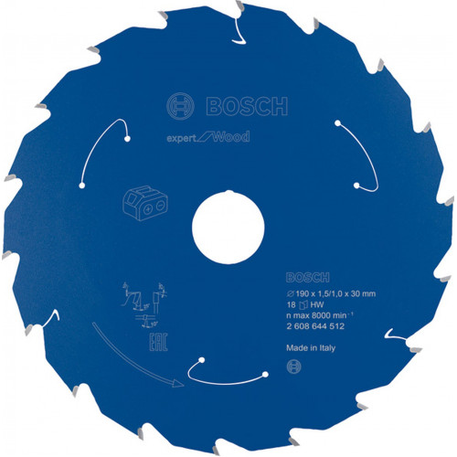 BOSCH Lame de scie circulaire Expert for Wood 190 x 1,5/1 x 30 T18 2608644512