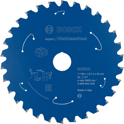 BOSCH lame de scie circulaire Expert for Stainless Steel 136x1,5/1x20 T24 2608644530