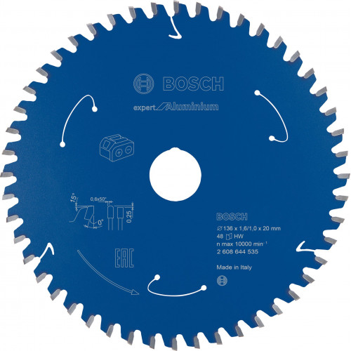 BOSCH Lame de scie Expert for Aluminium 136×20×1,6/1×48T 2608644535 BOSCH Lame de scie Expert for Aluminium 136×20×1,6/1×48T 2608644535