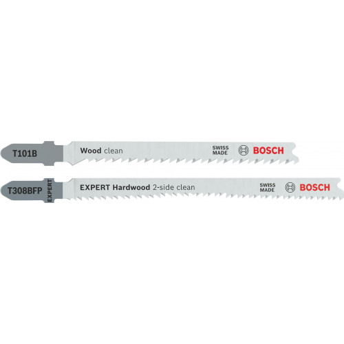 BOSCH Lames de scie sauteuse T101B et EXPERT Hardwood T308BFP, 26 pcs 2608665462