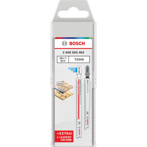 BOSCH Lames de scie sauteuse T234X et EXPERT T367XHM 26 pcs 2608665464 BOSCH Lames de scie sauteuse T234X et EXPERT T367XHM 26 pcs 2608665464