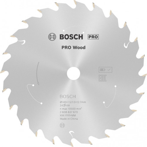 BOSCH Lame de scie circulaire Standard for Wood 140 x 1,5/1 x 12,7 T24 2608837670