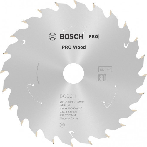 BOSCH Lame de scie circulaire Standard for Wood 140 x 1,5/1 x 20 T24 2608837671