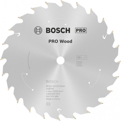 BOSCH Lame de scie circulaire Standard for Wood 150 x 1,6/1 x 10 T24 2608837673