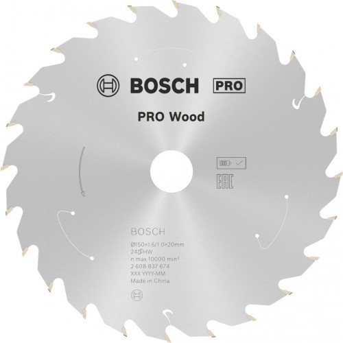 BOSCH Lame de scie circulaire Standard for Wood 150 x 1,6/1 x 20 T24 2608837674