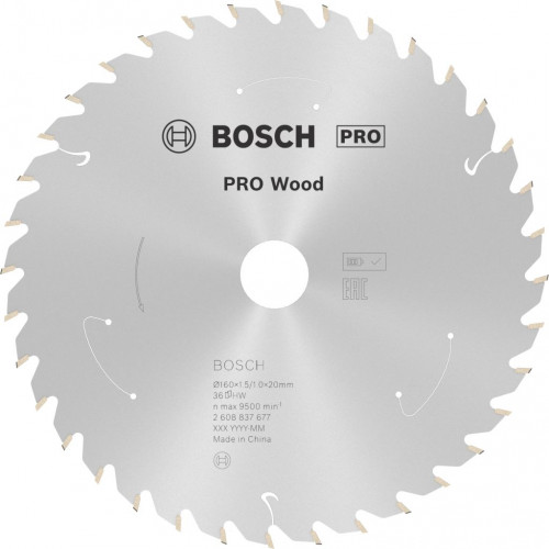 BOSCH Lame de scie circulaire Standard for Wood 160 x 1,5/1 x 20 T36 2608837677