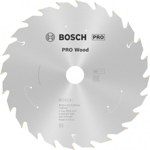 BOSCH Lame de scie circulaire Standard for Wood 165 x 1,5/1 x 20 T24 2608837685