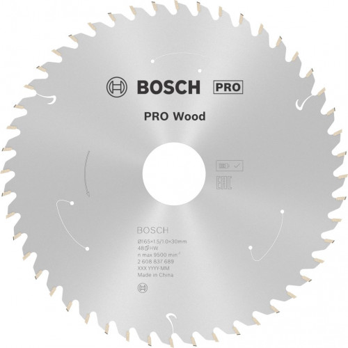 BOSCH Lame de scie circulaire Standard for Wood 165 x 1,5/1 x 30 T48 2608837689