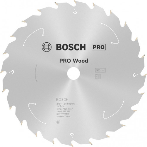 BOSCH Lame de scie circulaire Standard for Wood184 x 1,6/1,1 x 16 T24 2608837698