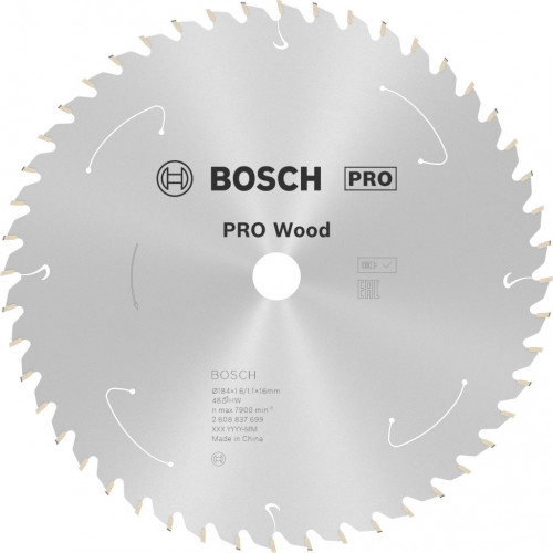 BOSCH Lame de scie circulaire Standard for Wood 184 x 1,6/1,1 x 16 T48 2608837699